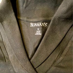 Roaman’s Black Cowl Neck Short Sleeve Woman’s Short Sleeve Top Size Medium 14/16